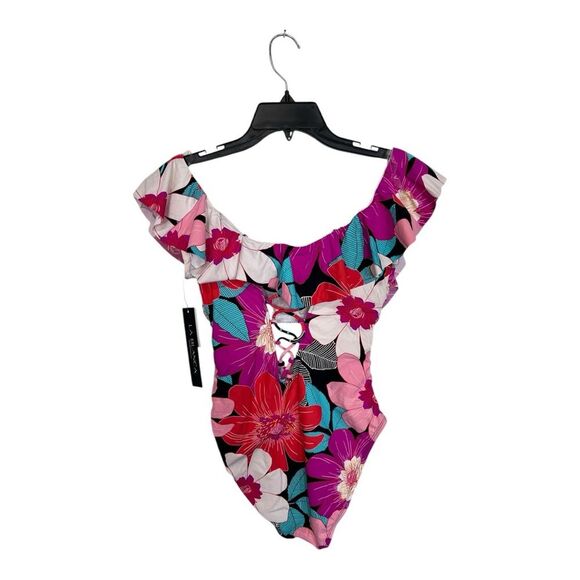 NWT La Blanca | In Full Bloom Off The Shoulder Ruffle One Piece Swimsuit 10 - Picture 4 of 10